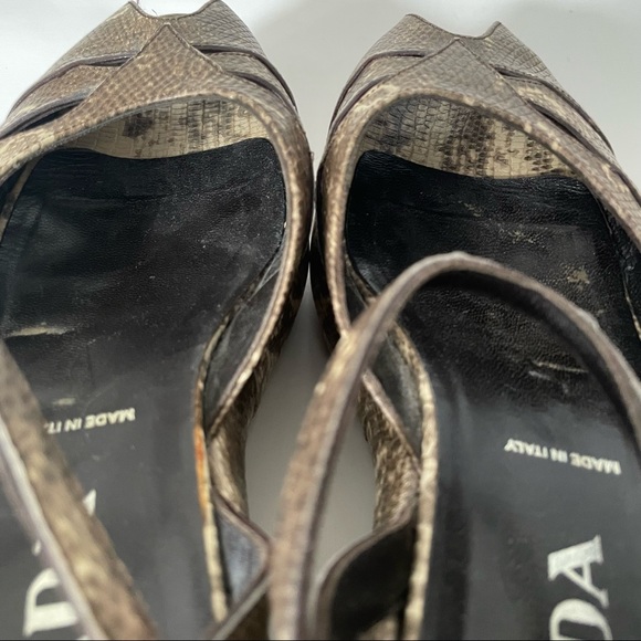 Prada Size 39 reptile print heeled sandals - Picture 2 of 12